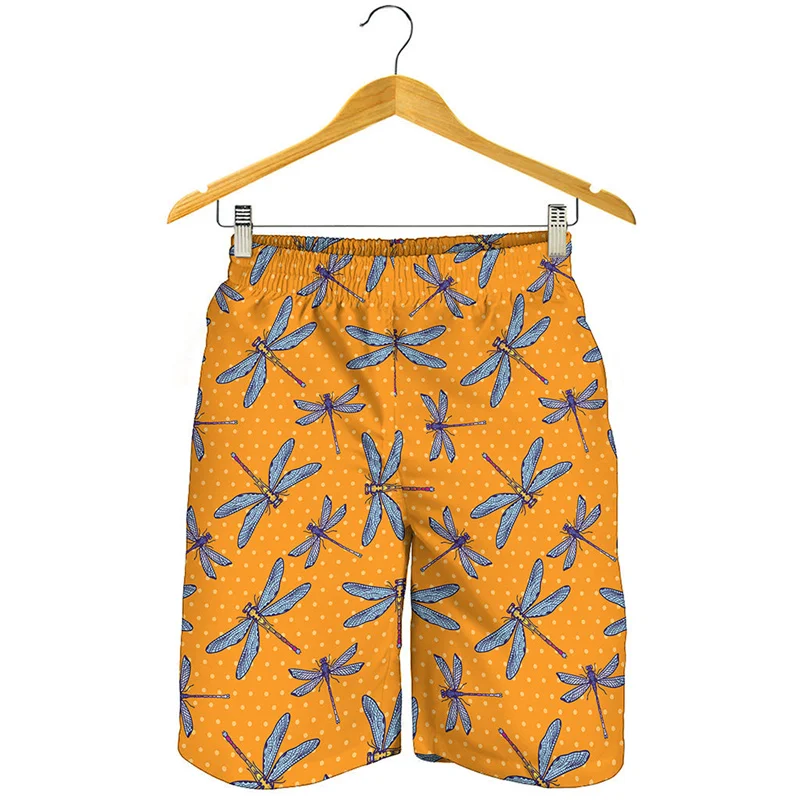 Pantalones cortos de playa con patrón de libélula para hombre y niño, bañadores de animales impresos en 3d, pantalones cortos de gran tamaño para la calle, tabla de Surf de verano