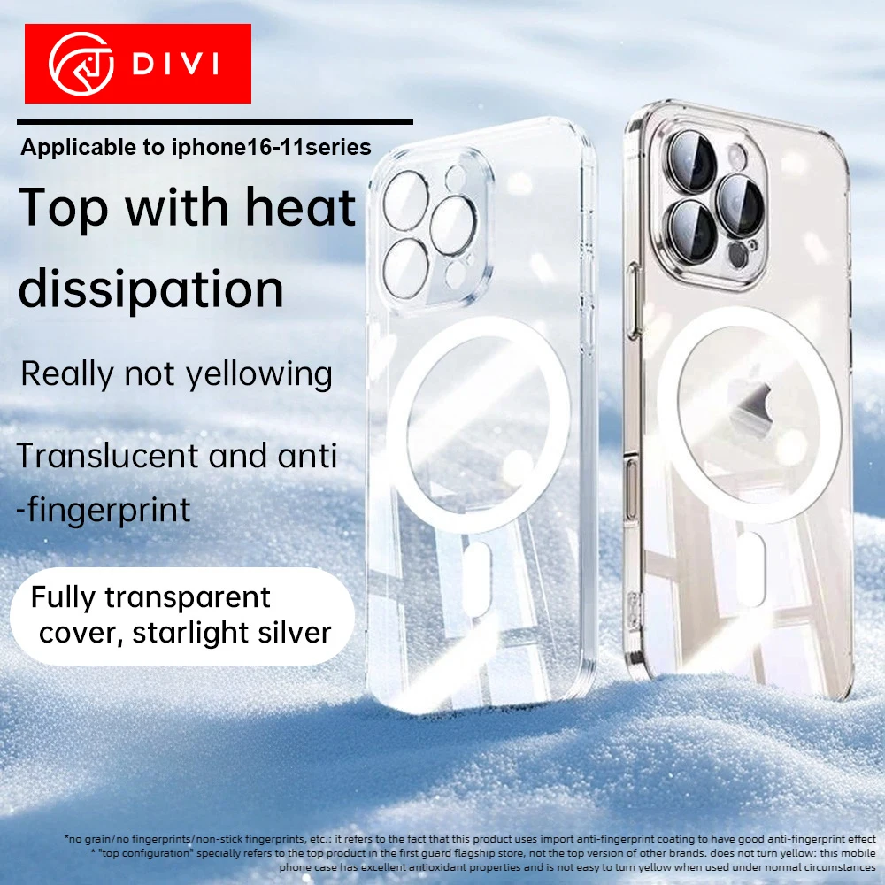 

DIVI For Magsafe Magnetic Case For iPhone 16 15 13 14 Pro Max Magnetic Wireless Charging Phone Cases Clear Cover
