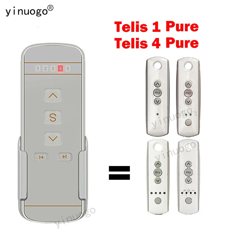 Replacement Telis 4 Pure Remote Control 433.42MHz TELIS 1 Pure Remote Control 5 Channels