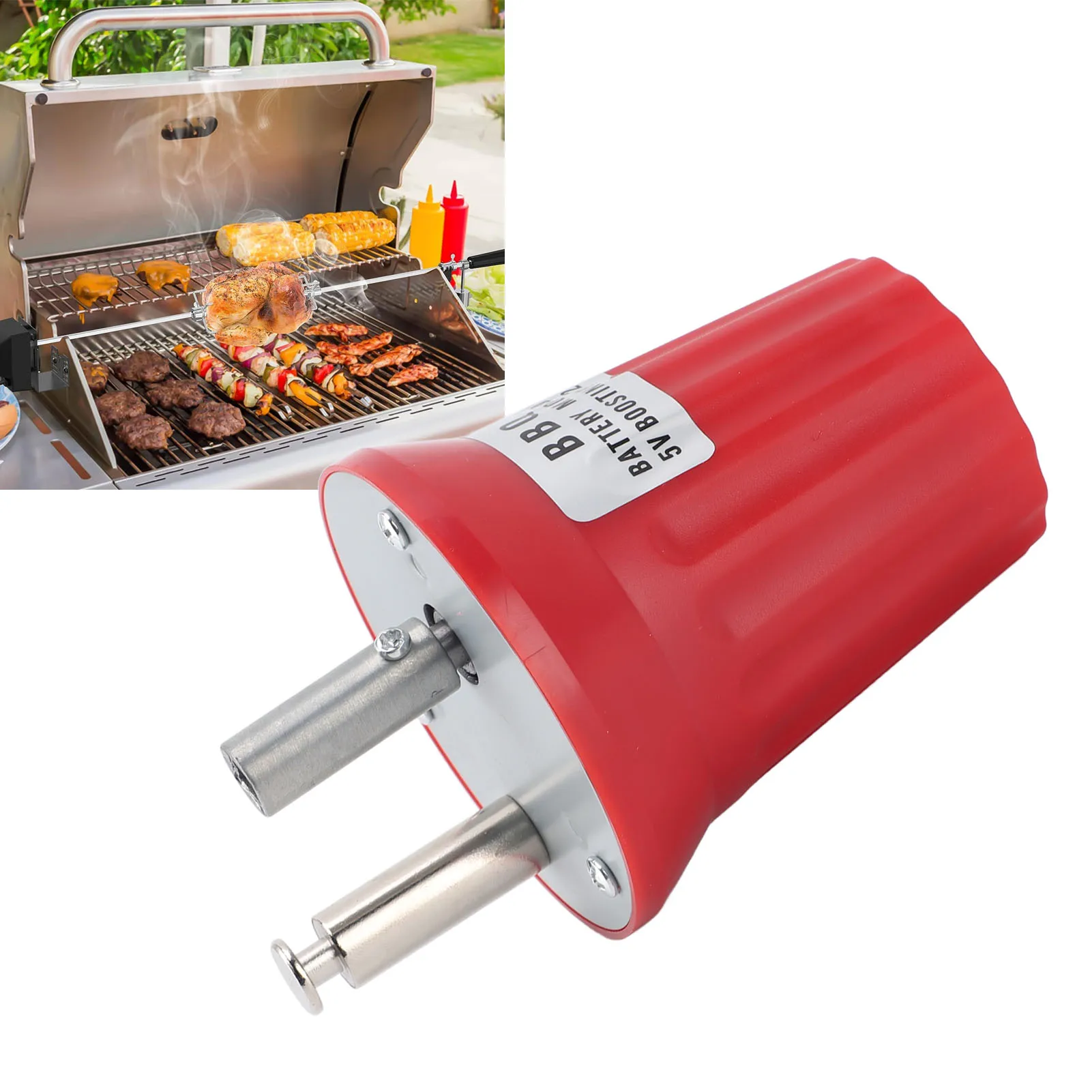 Barbecue Grill Rotator Motor Large Torsion 5V to 12V USB Boost Powered Electric Grill Rotator Motor Barbecue Grill Rotator Motor