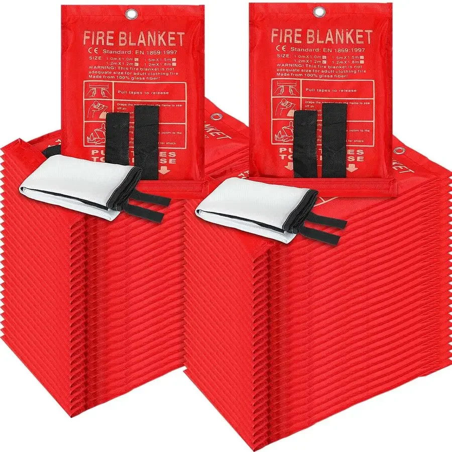 حزمة بطانية حريق للمنزل والمطبخ السائبة 39x39 بوصة بطانية حريق الطوارئ الألياف الزجاجية بطانيات حريق الطوارئ الحرائق