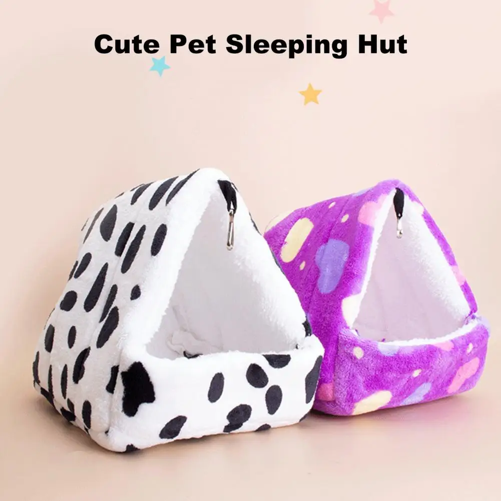 Cute Pet Sleeping Hut Cozy Hamster Nest for Small Warm Sleeping Bed House for Rabbit Squirrel Guinea Pig Winter Comfortable Mini