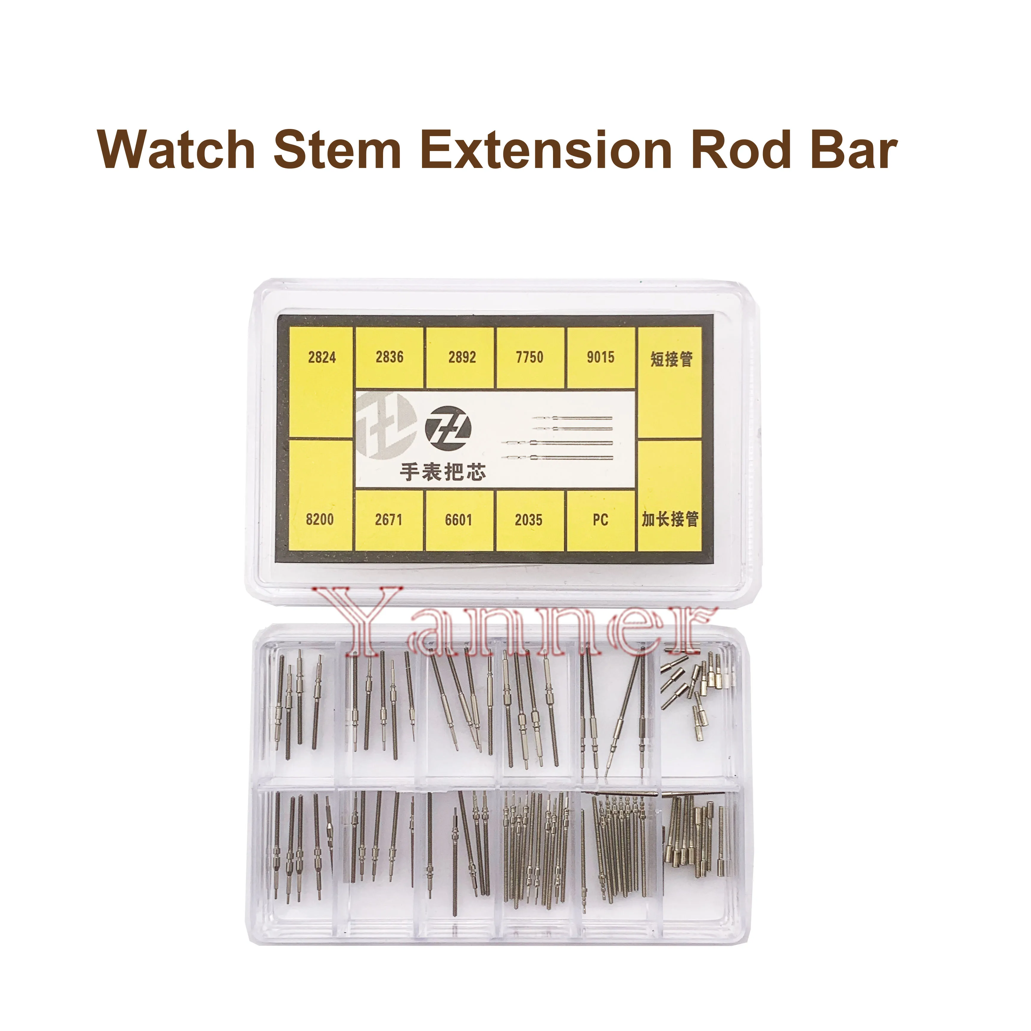 Set of 10 Sizes Watch Stem Extenders & Extension Rods, for Watch Repair, Fits 2824 and 2836 Movements