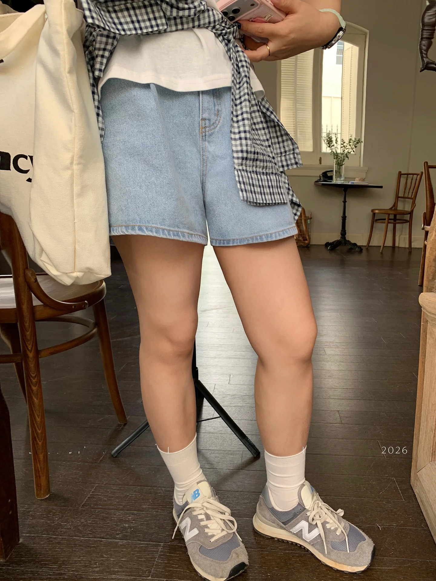 

Summer Feel Wide Leg Jeans Shorts Women plus Size Korean Style Loose Fit Cotton High Waist Zipper Closure Color