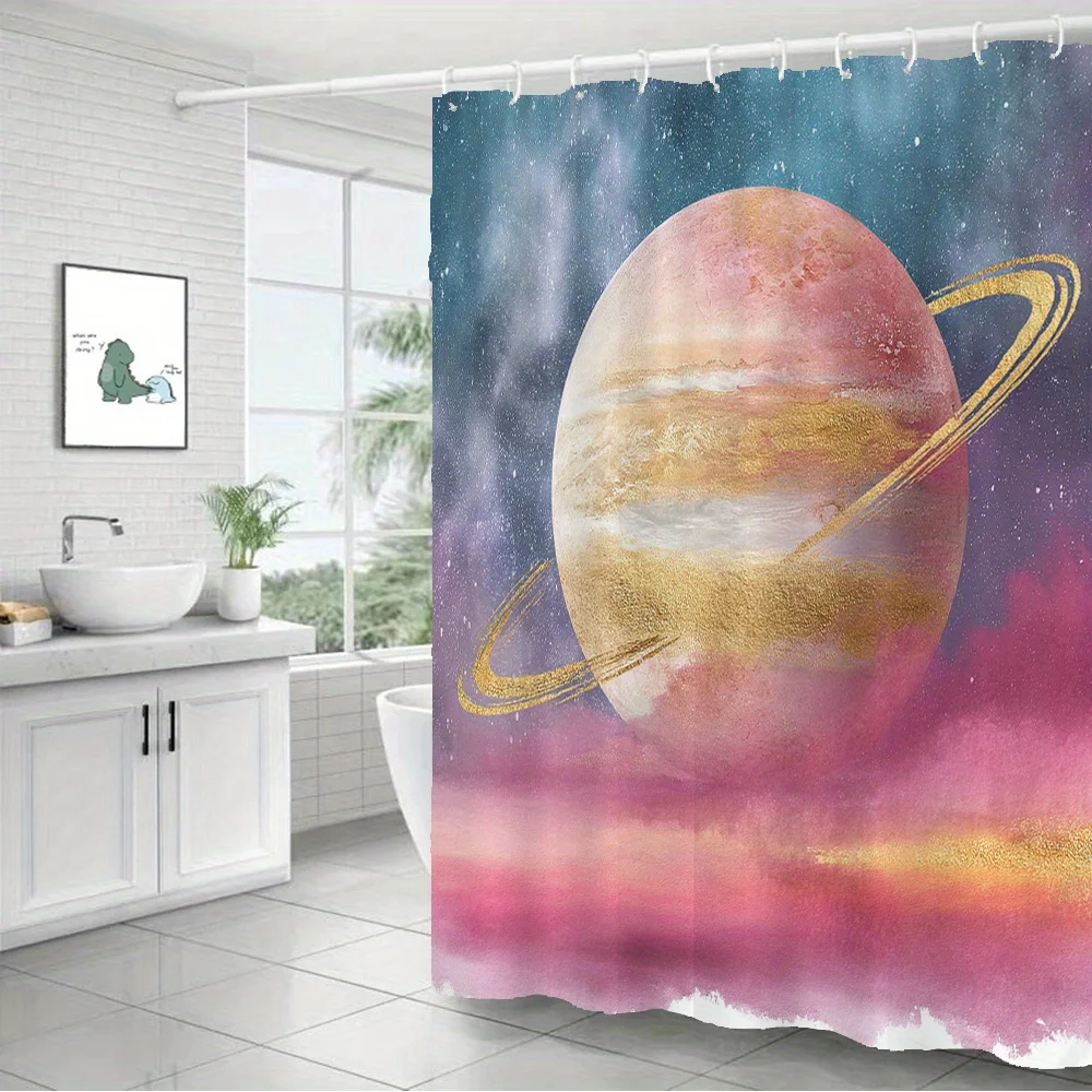

Galactic Planet Waterproof Mildew-Resistant Shower Curtain - Cosmic Design for a Dreamy Bathroom Décor Experience
