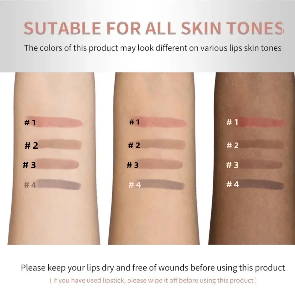 防水長持ちリップライナーペンシル 4 色ピールオフタトゥーリップグロス保湿メイクアップ化粧品美容