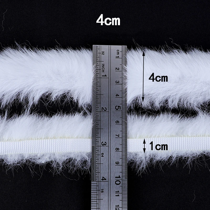 1m Faux Rabbit Fur Apparel Sewing Fluffy Trim Trimming Fabric for Artificial Fur Strips Cuffs DIY Accessory Garment Decoration