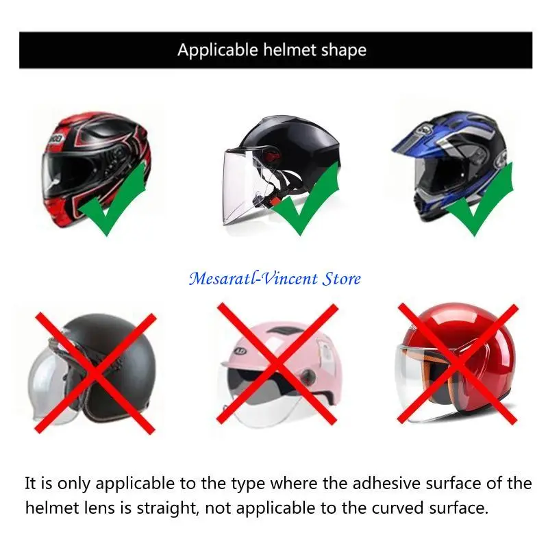 A70F Universal Motorcycle Helmet Lens Film Patch Rainproof Sticker Clear Visor