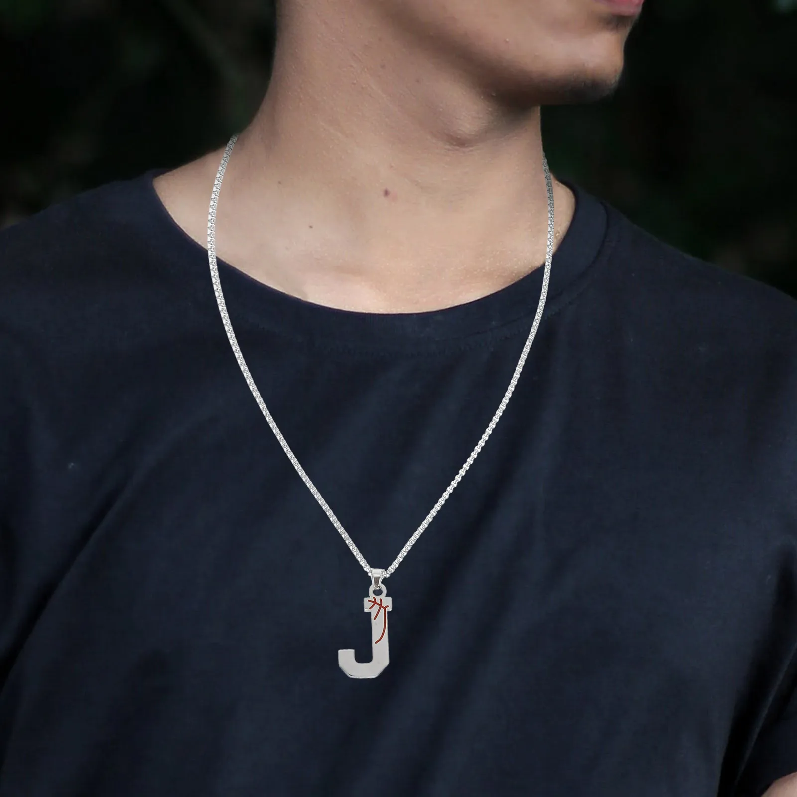 

Stainless Steel Necklace Letter Pendant Chain Jewelry Fashion Decorative Necklaces For Men Women Basketball Pattern