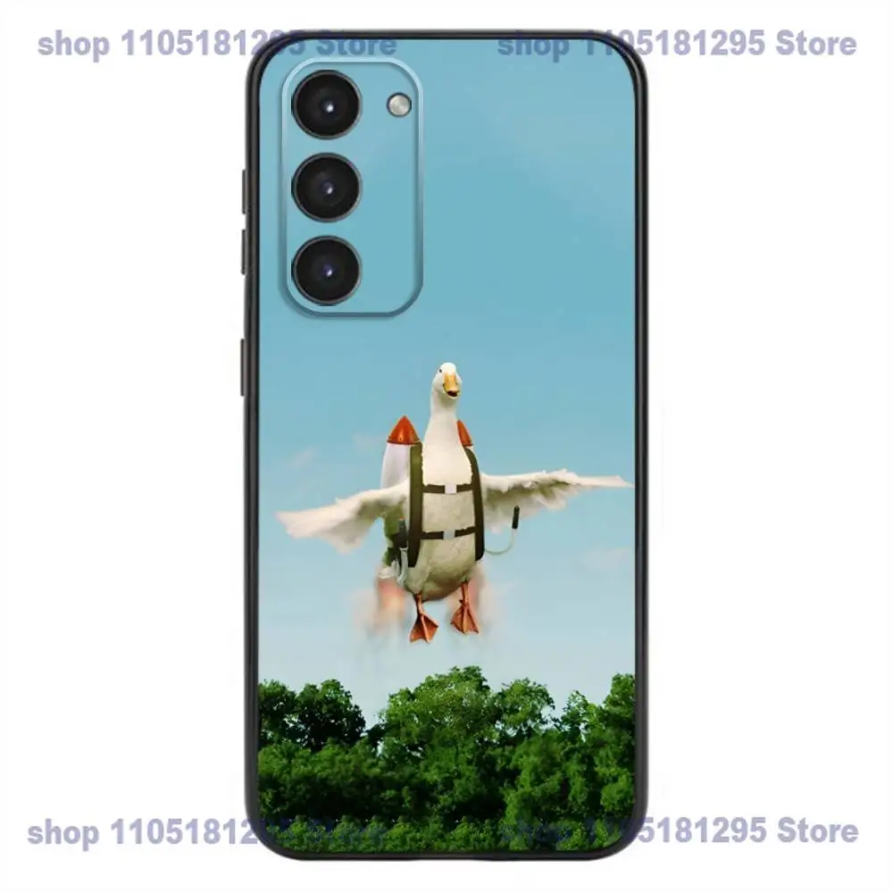 Funny Fighting Duck Chicken Phone Case For Samsung Galaxy A32,21s,22,31,52,53,72,73,Note20,8,9,10 Soft Silicone Black Cover