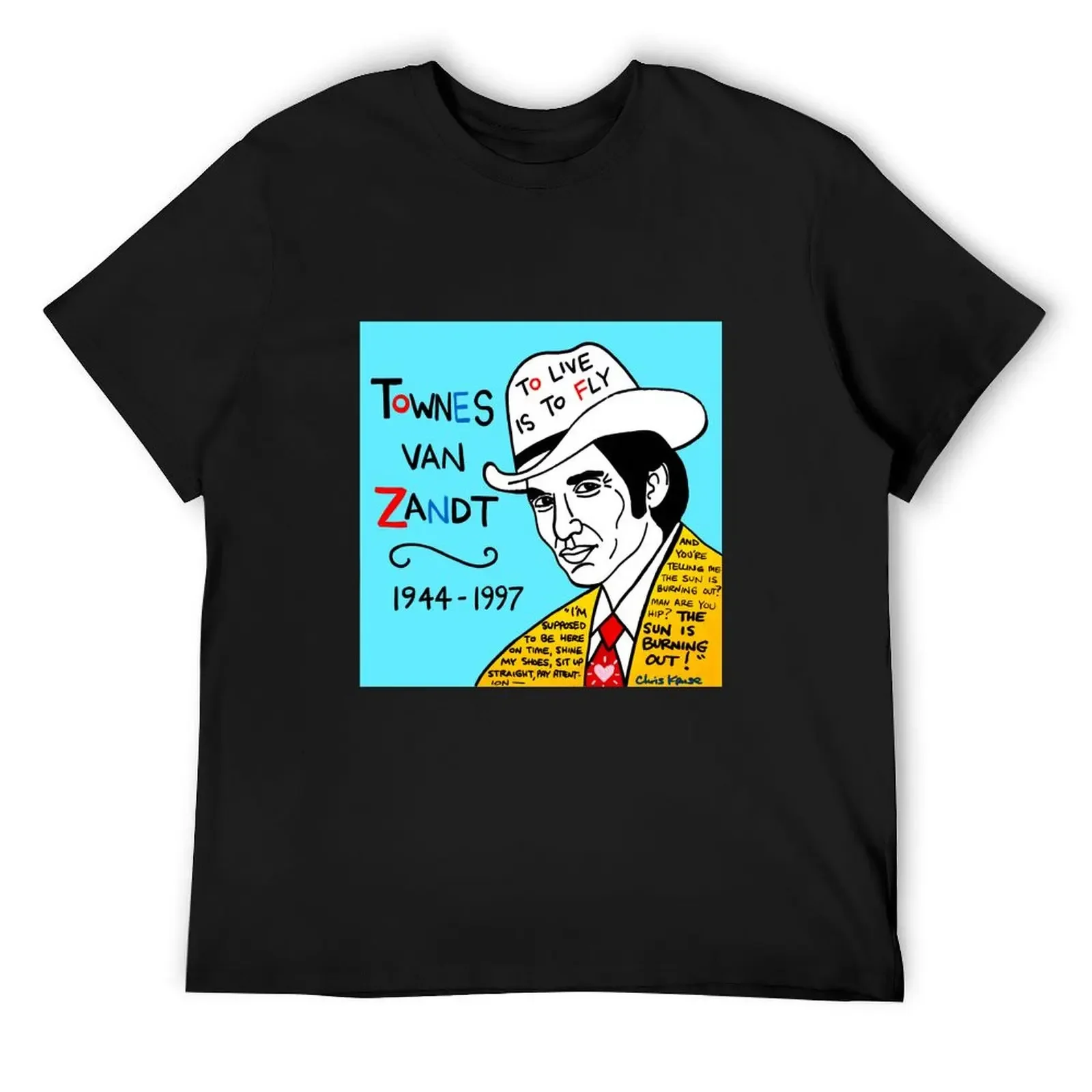 

Townes van Zandt Pop Folk Art T-Shirt custom t shirt customizeds mens cotton t shirts