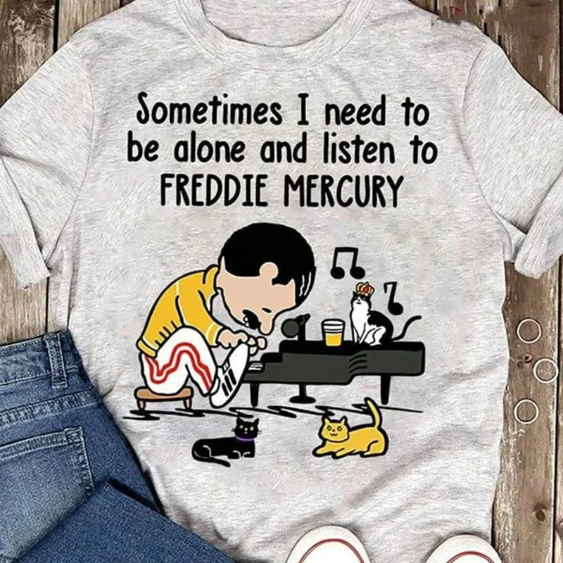 heavyweight  Funny Sometimes I Need To Be Alone and Listen To Freddie Mercury  men's and Men's Fashion  Tops Customized Products