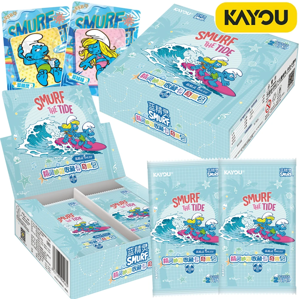 Original KAYOU Smurf Collection Cards for Boys Girls Wonderful Fun Cartoon Lovely Animated Characters Trading Cards Hobbies Gift
