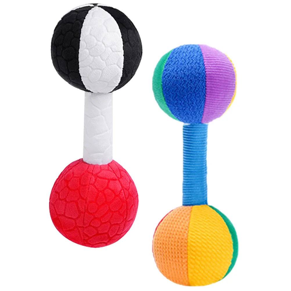 

2 Pcs Baby Training Toys Supplies Infant Supple Dumbbell Children’s Plaything Sleeping Soothing Portable Puzzle Barbell Toddler