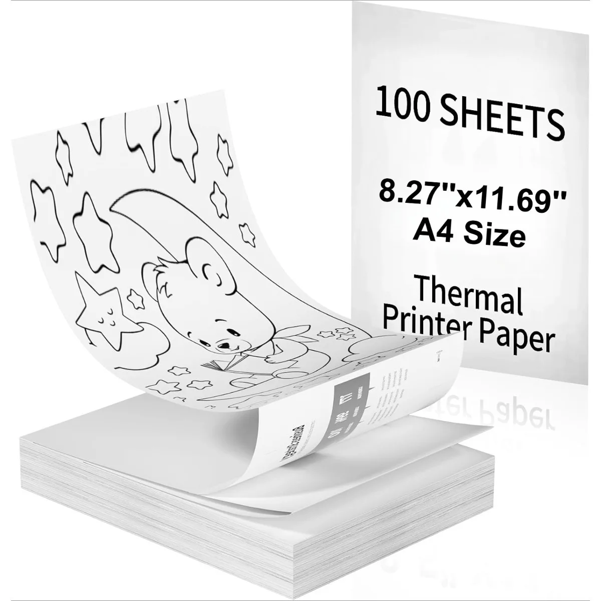 100 folhas de papel para impressora térmica, tamanho carta dos EUA de 8,5 ''× 11'', papel de impressão avançado, papel térmico compatível com impressora A4