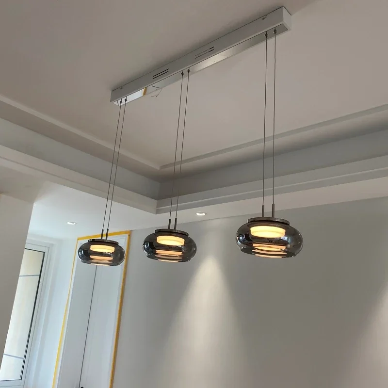 

SANDYHA Modern Glass Pendant Light LED Chandelier Hanging Fixture for Dining Room Living Room Decor Elegant Illumination