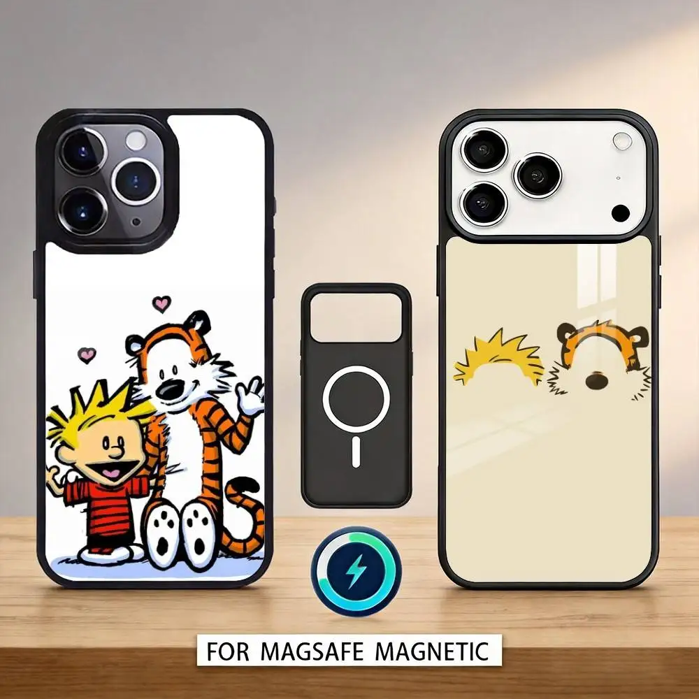 

C-CalvinS And H-Hobbes Retro Phone Case For iPhone 17,16,15,14,13,12,Pro,Max For Magsafe Magnetic Wireless Charging