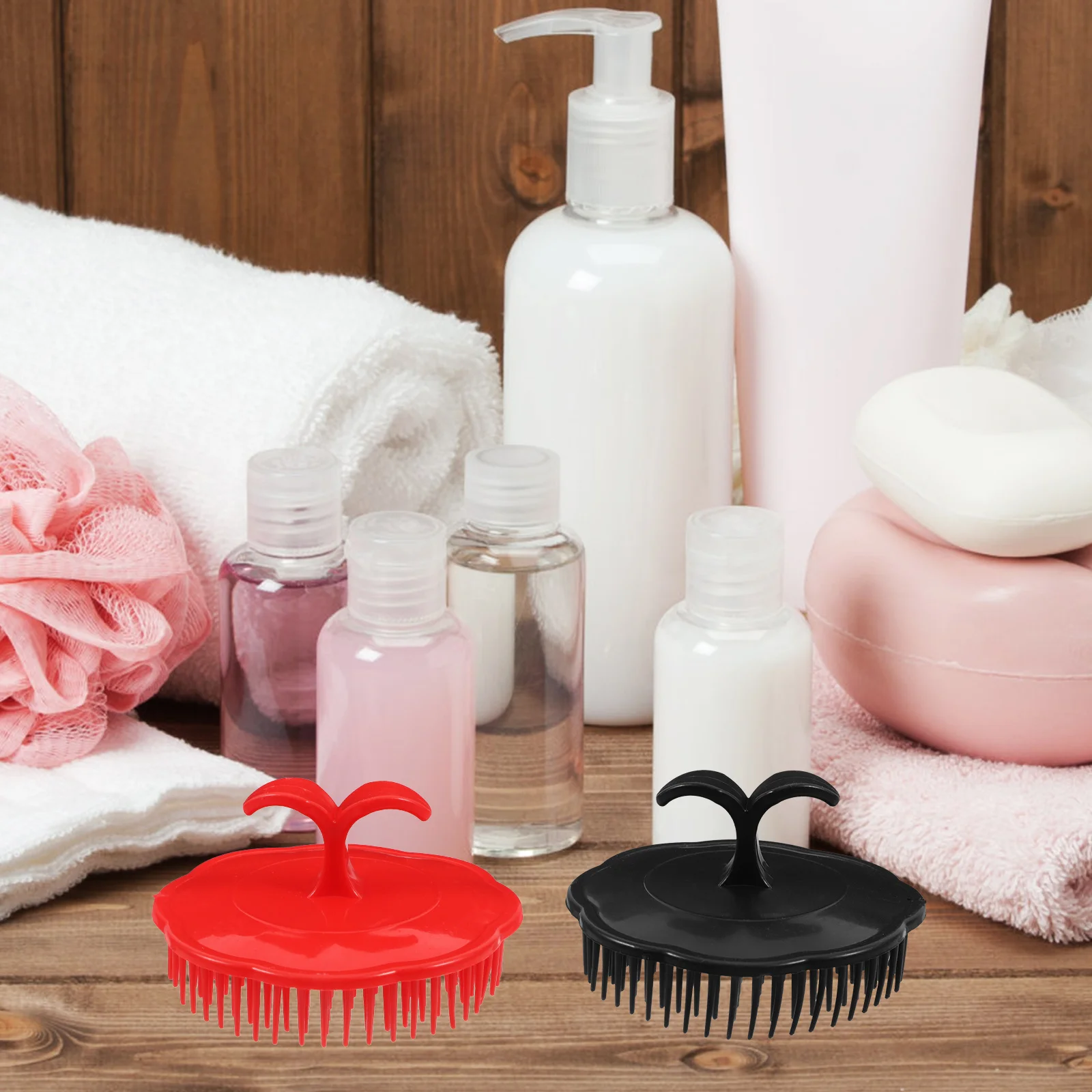 

4 шт., круглая щетка-массажер для мытья волос, ультра-мягкая щетина, инструмент для очищения кожи головы для распутывания влажных волос, душ, пластиковая кожа головы