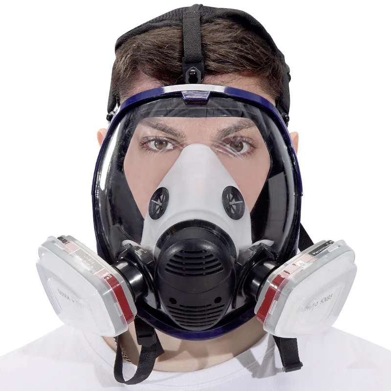 27-in-1 Large Full Face Respirator Reusable Anti-Fog Anti-Scratch Polycarbonate Lens Silicone Mask for Extensive Use