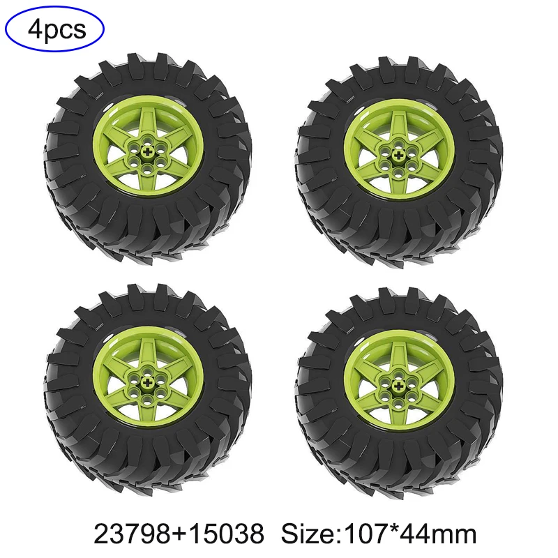 RCmall 4WD Kletterauto Offroad-Vorderradaufhängungssystem MOC Bausteine Teile-Set 23798 + 15038 Reifen Kompatibel mit LEGOed – Detail 5