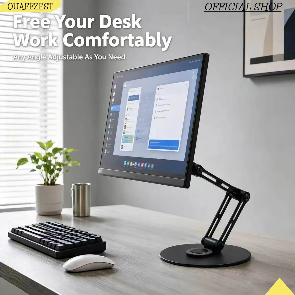 Monitor Foldable Arm Portable Monitor Pad Stand With 360 Rotation Tablet Support Displays Articulated Arm Monitor Accessories