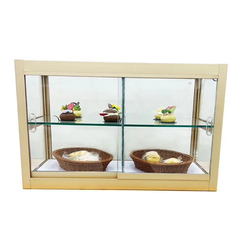 

Glass bread display cabinet coffee shop dessert cake bar, display rack storage cabinet small commercial