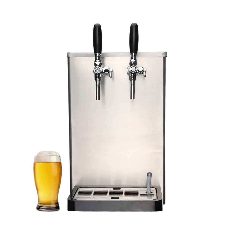 Table Beer Cooler Dispenser 2 Faucet Draft Beer Machine SS304 Beer Kegerator Dispenser