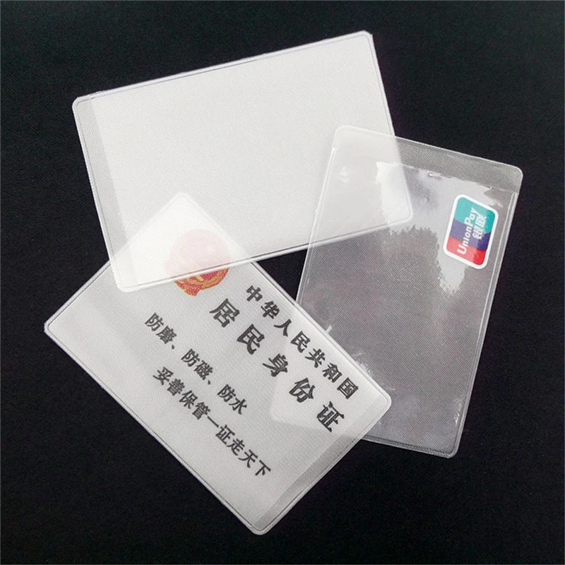 10PCS PVC Transparent Card Holder Bus Business Case Bank Credit ID Card Holder Cover Identification Card Container Holder