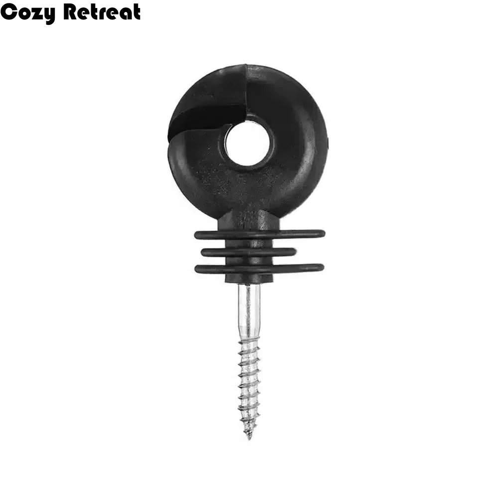 

100 шт. винтовых изоляторов для деревянных столбов с угловым пазом, солнцезащитных, водонепроницаемых, простых в использовании, для электроизгороди