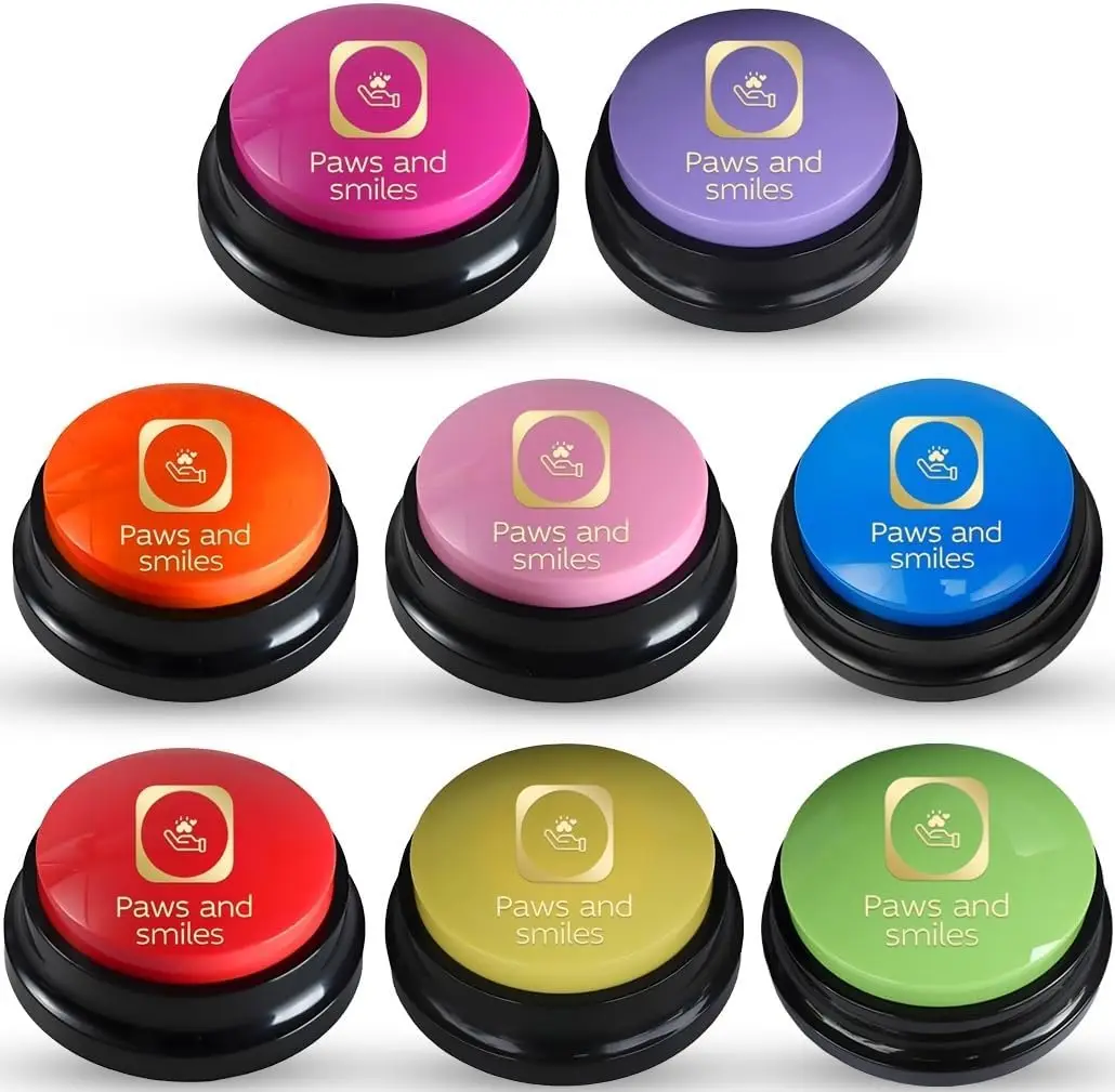 

Набор из 8 записываемых кнопок для общения и дрессировки собак, звуковые кнопки для собак и кошек, игровые буззеры, инструмент для общения с питомцами