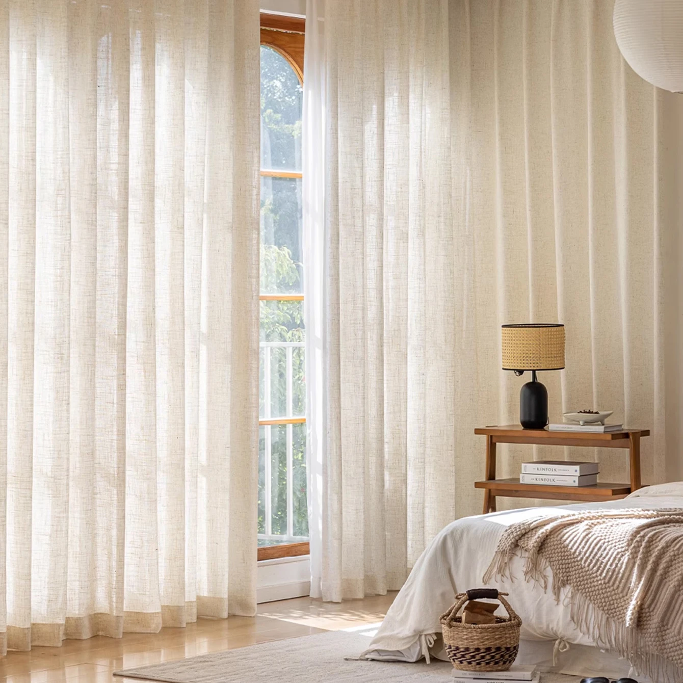 Japanes Minimalist Linen Curta - Linen Curtain Eyelet recension och pris