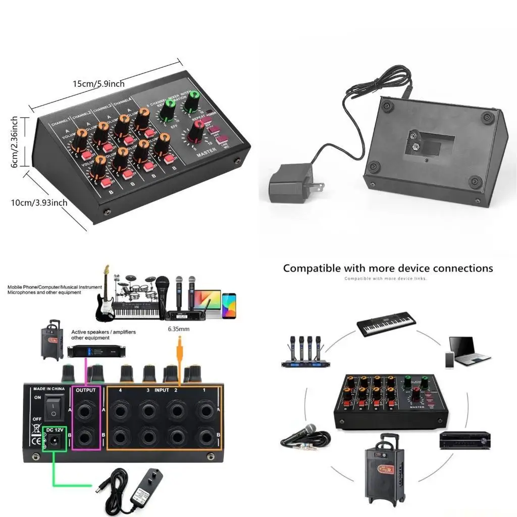

E56B AM428A 8 Channel Sound Consoles Stereo Sound Mixing Reverberation Effect Sound