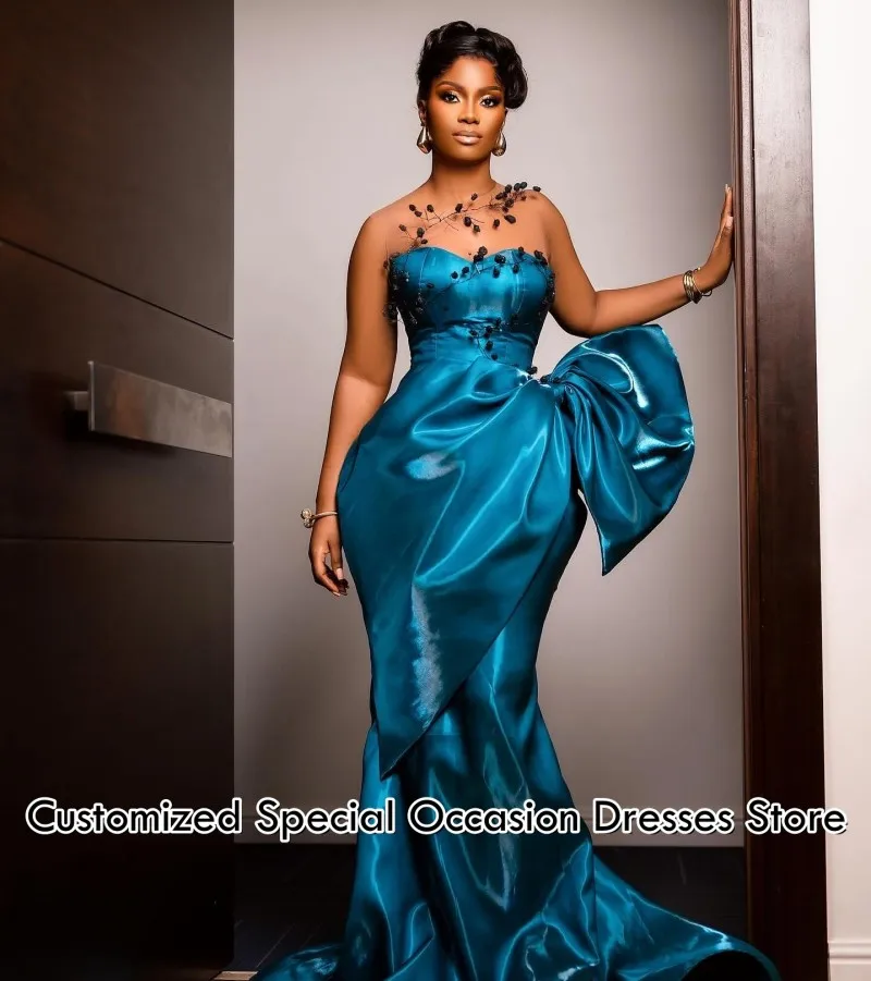 Generous Evening Dress 2026 Long Mermaid Sleeveless Ruffles Wedding Party Dresses African Prom Gowns Females Customized
