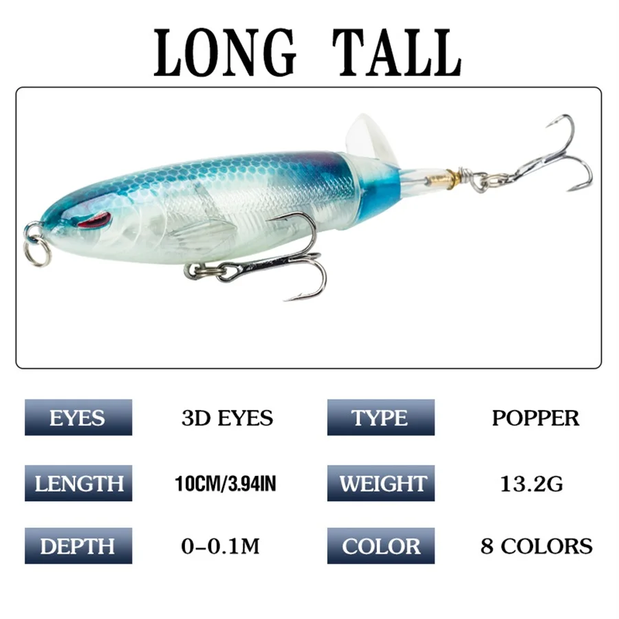 طعوم صيد ذات ذيل دوار ، بوبر صلب ، طعوم مروحية للصيد البحري ، 13 جم ، 10: 50: 8