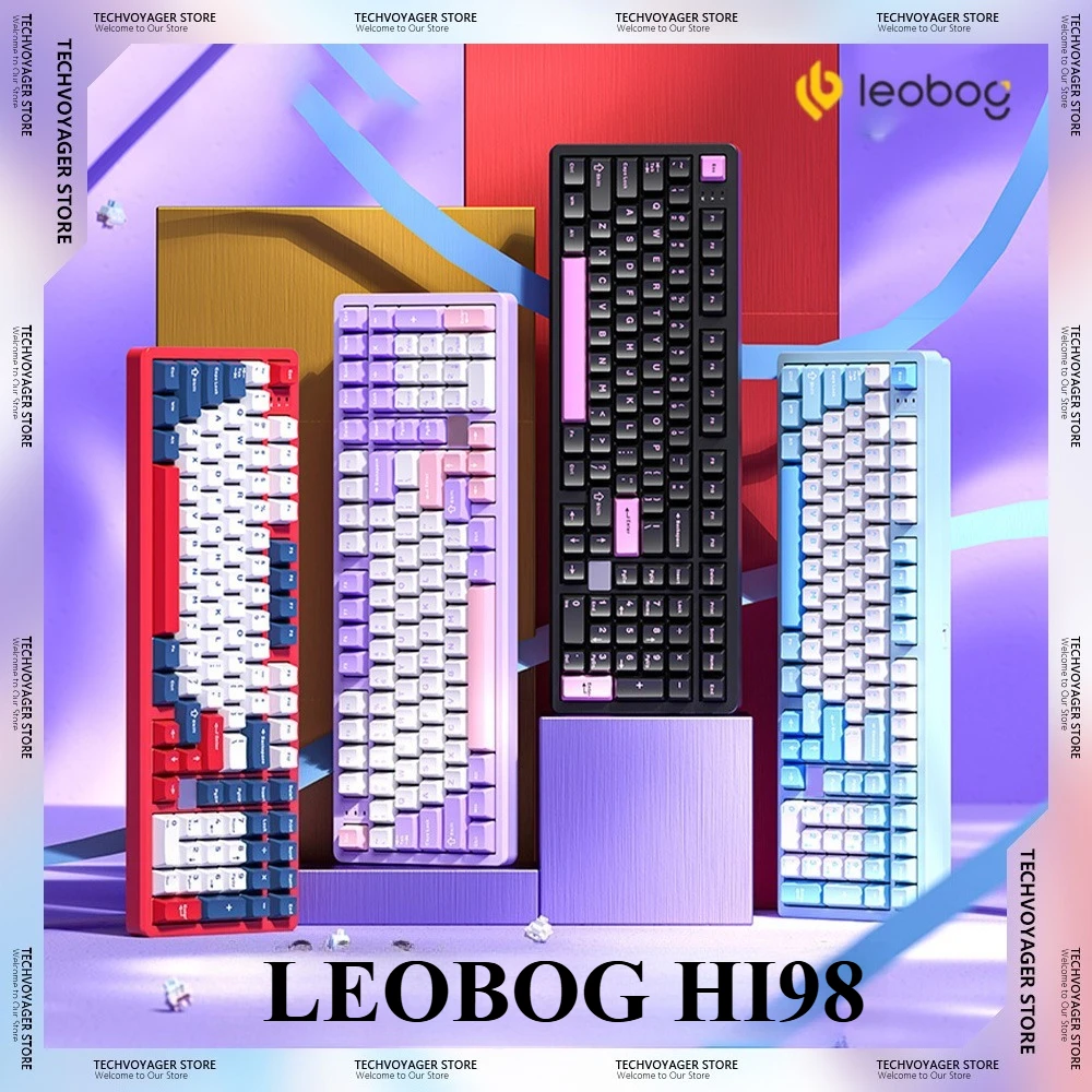 

LEOBOG HI98 Механические клавиатуры RGB с возможностью горячей замены 101-клавиш Прокладка из алюминиевого сплава Пользовательская проводная игровая клавиатура ПК Подарки для киберспорта