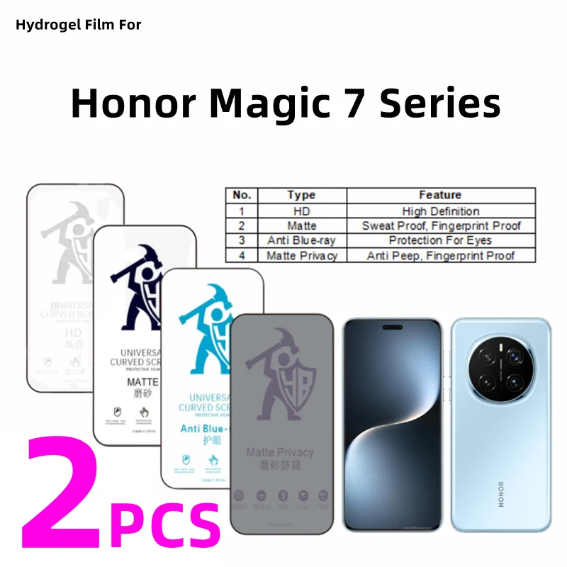 

2 шт. матовая гидрогелевая пленка для Honor Magic 7lite, защитная пленка для экрана с защитой от шпионажа для Honor Magic 7/7PRO, HD защитная пленка для защиты глаз
