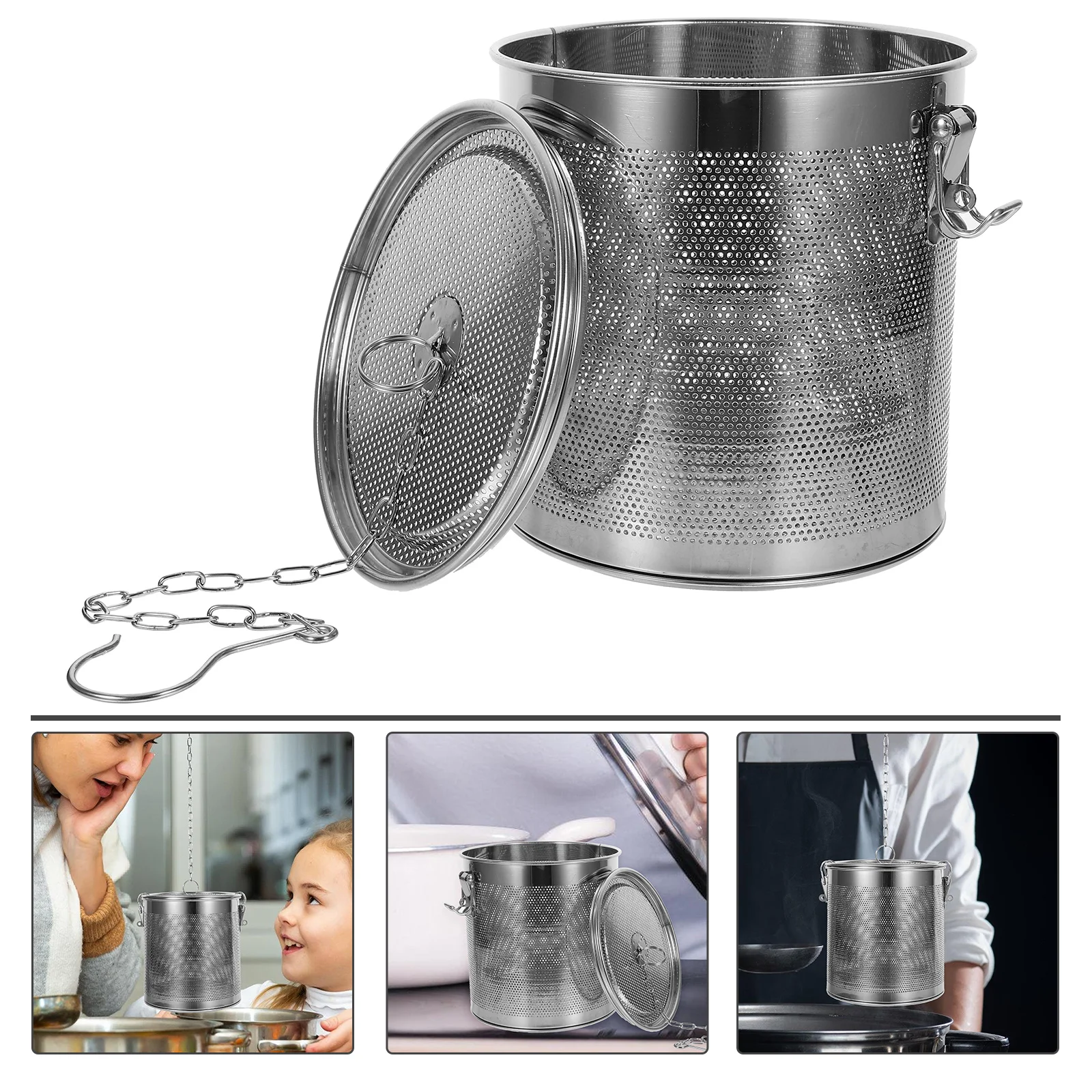 

Filter Marinade Basket Stainless Steel Spice Strainer Leak Proof Compact Household Seasoning Filter Reusable Pot Stewed