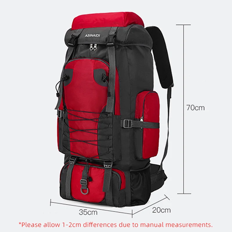 Imagem -06 - Grande Impermeável Camping Mochila Viagem Outdoor Sports Caminhadas Trekking Montanhismo Escalada Pacote de Ombro Bolsa Tático 80l