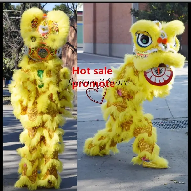 Traditional Pur Lion Dance Mascot Costume Pure Wool Southern Lion for One Person Advertising Carnival Halloween Christmas Easter