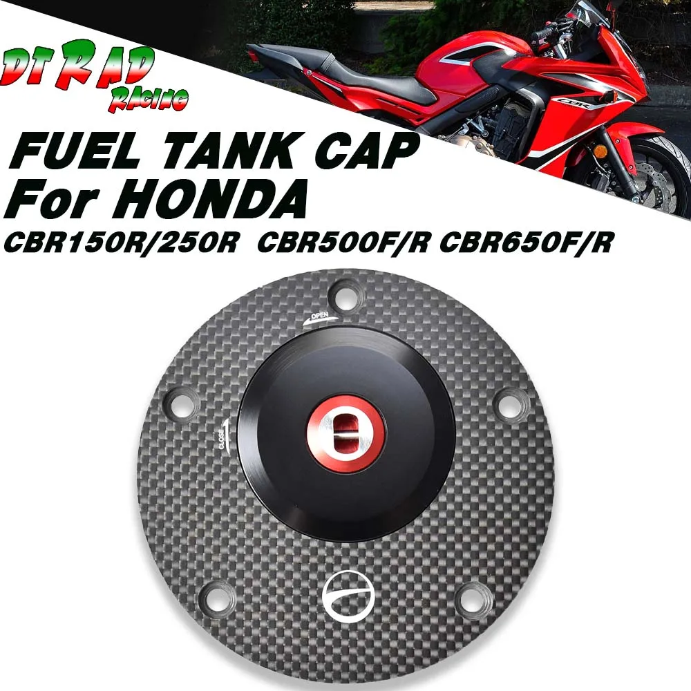 Carbon Fiber Anti-Theft Fuel Tank Cap For HONDA CBR 150R/250R CBR500F/R CBR650R/F Key Lock Gasoline Plug Airbox Protection Cover