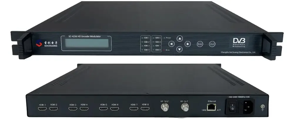 4296 8*HDMI MPEG-4 2*DVB-T Modulator(8HDMI in,2IN1 R F out)