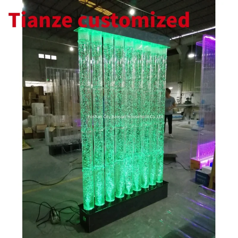 (Customized) colorful led light changing acrylic water bubble tube lamp backdrop wall wedding decoration