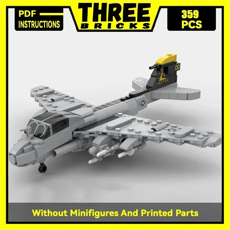 Moc Building Bricks Military Model 1:72 Scale A-6E Intruder Fighter Technology Blocks Gifts Christmas Toys DIY Sets Assembly