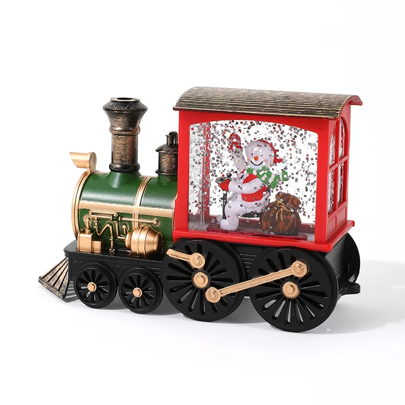 

Santa Claus Snowman Christmas Gift Christmas Eve Music Box Train Music Box Crystal Ball Ornaments Table Christmas Decoration