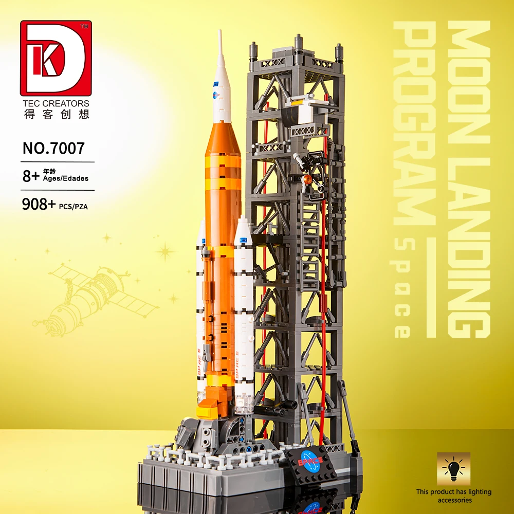 

Deke's new product 7006 -7 Moon Landing Plan No. X Rocket 869 Grain Puzzle Building Blocks Toy Gift