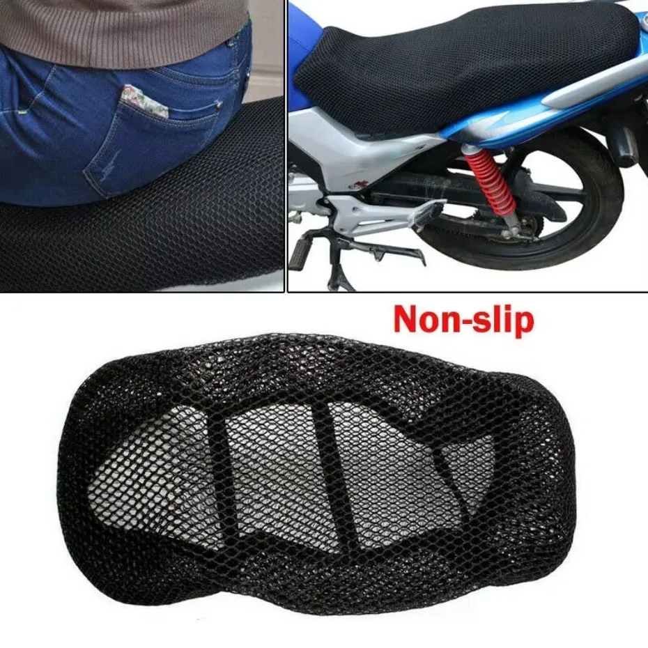 Motorcycle Bike Seat Cover Net Waterproof Heat Insulation Sleeve 3D Spacer Mesh 1pcs