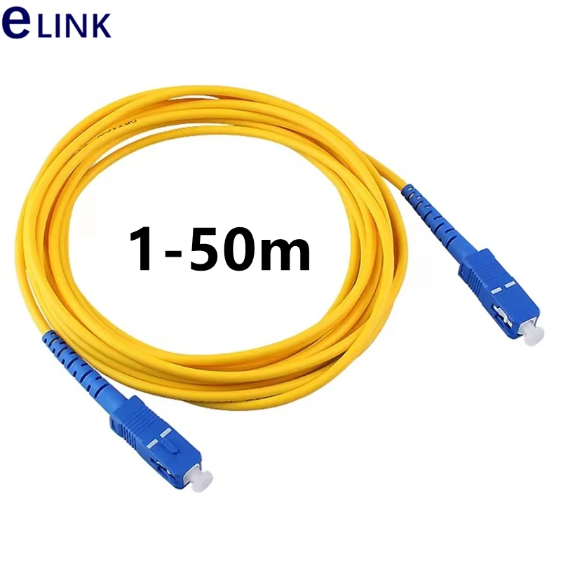 1-50mtr SC-SC fiber optic patchcord SX SM 5m 10m 20m 30m 3.0mm 2.0mm singlemode Simplex SC/UPC fibre opitcal jumper PVC ELINK