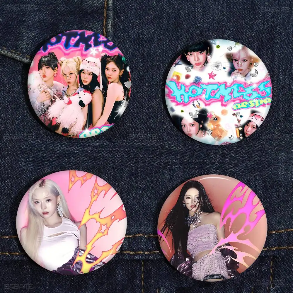 Korean Kpop Group A-Aespas 32/44/58MM Customizable Button Pins Cute Funny Creative Badge Jewelry Decor Gifts for Friends