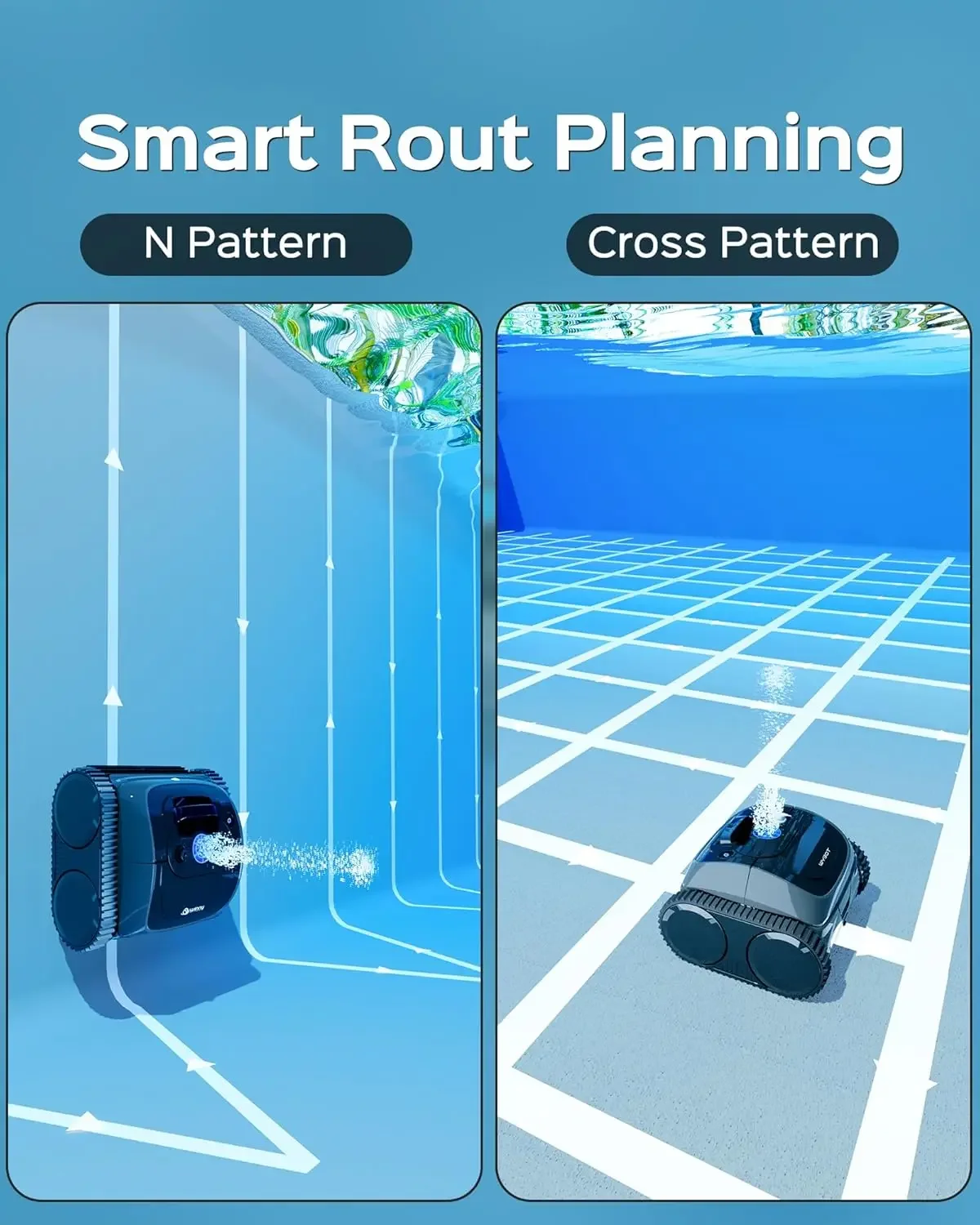 Cordless Robotic Pool Vacuum, 140mins Runtime, Robotic Pool Cleaner with Upgraded Triple-Motor, Wall Climbing, Intelligent Route