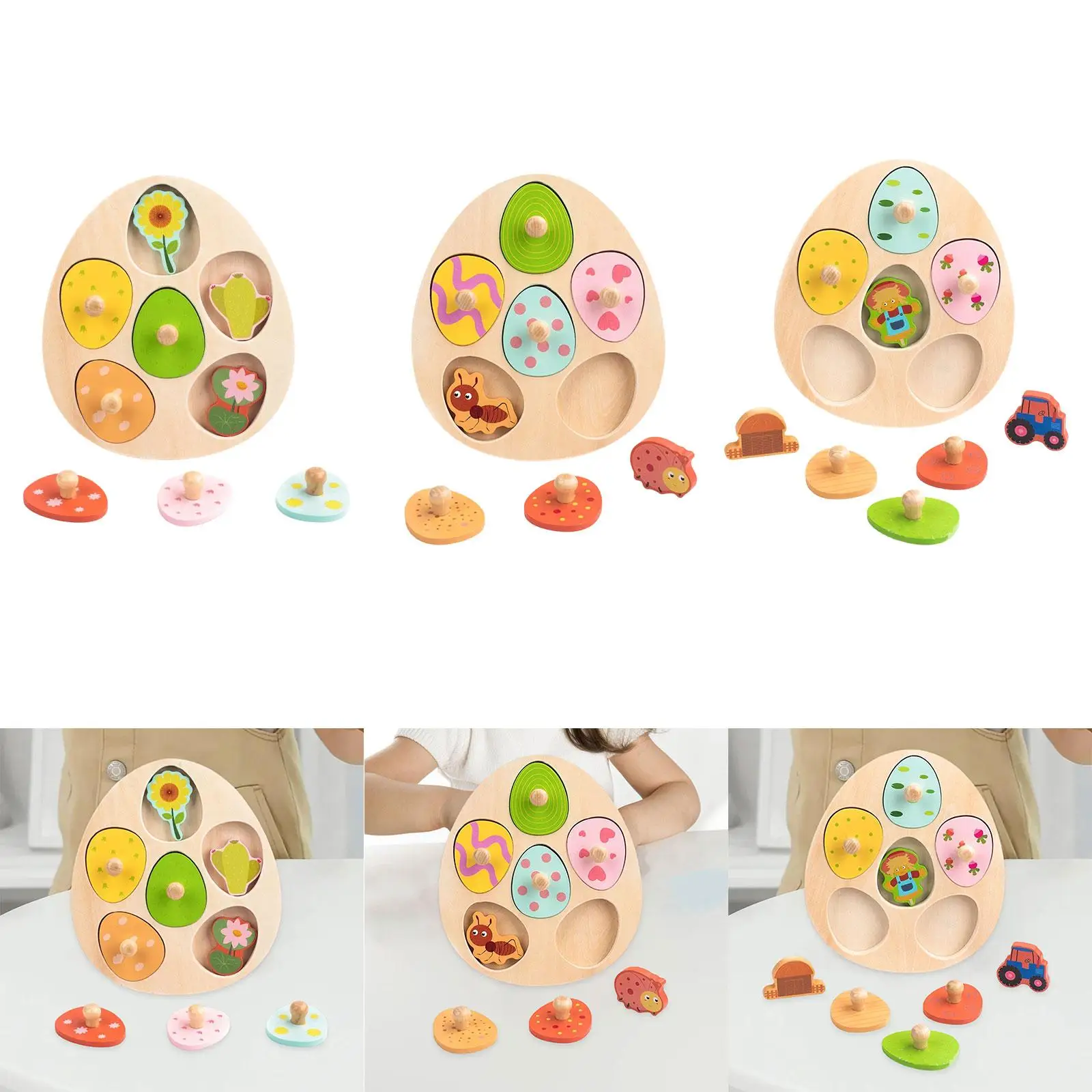 Puzzle in legno per bambini Regalo di compleanno di Pasqua Puzzle colorati per bambini